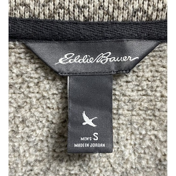 Eddie Bauer Mens 1/4 Button Long Sleeve Pullover Sweater Shirt-Sz. S Beige‎ - Picture 4 of 7